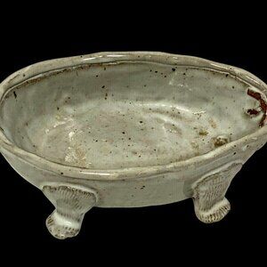 White Rustic Factory Distressed Ceramic 7" Bathtub Planter Farmcore Cottagecore